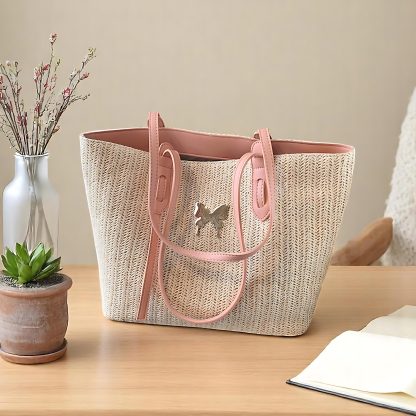Fashionable commuter rattan tote bag - Image 2